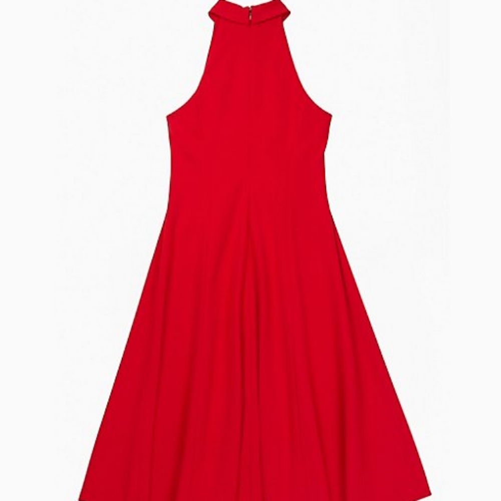 HALTER NECK SLEEVELESS FIT + FLARE DRESS